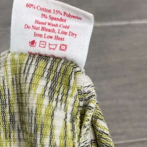 Lisa Says Gah Josie Pant Honeydew M Ribbed Space Dyed Split Flared Hem High Rise - Picture 11 of 15